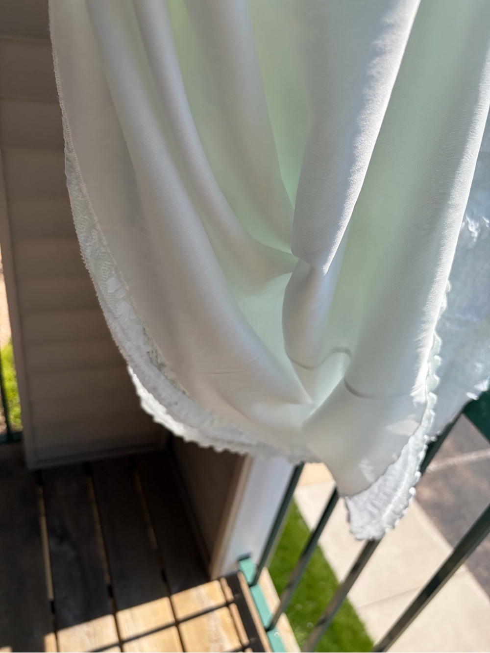 🆕 ✨AND NOW THIS Mint Lace Boho Midi Skirt XL Cottagecore Lined Stretch Waist - Picture 11 of 14